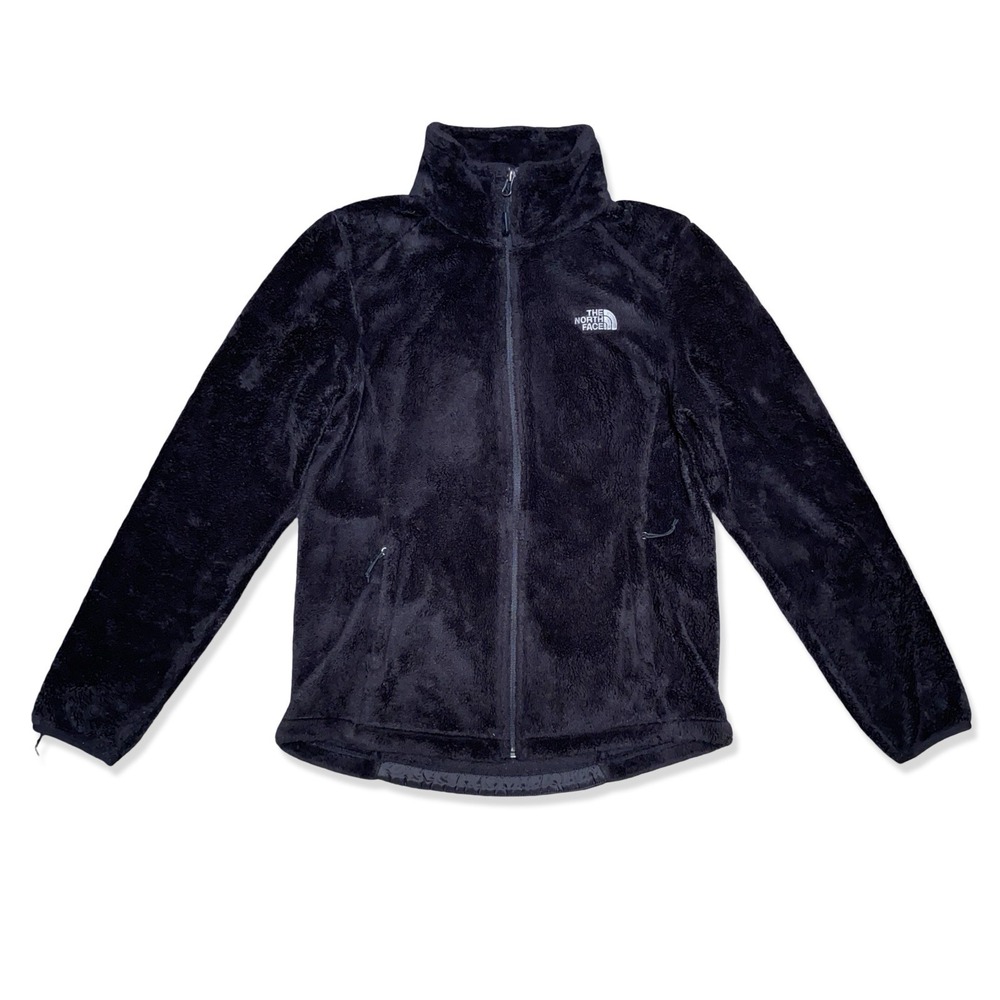 The North Face Womens Size S Fuzzy Soft Fleece Jacket Black Full Zip Cozy